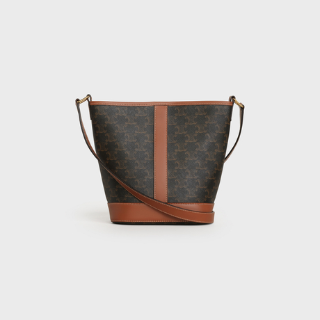 SMALL BUCKET IN TRIOMPHE CANVAS AND CALFSKIN TAN - Image 3